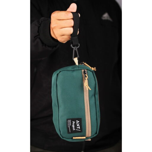 Tas Pouch Mini Bags - Tas Tangan Dopp kit Hijau Botol