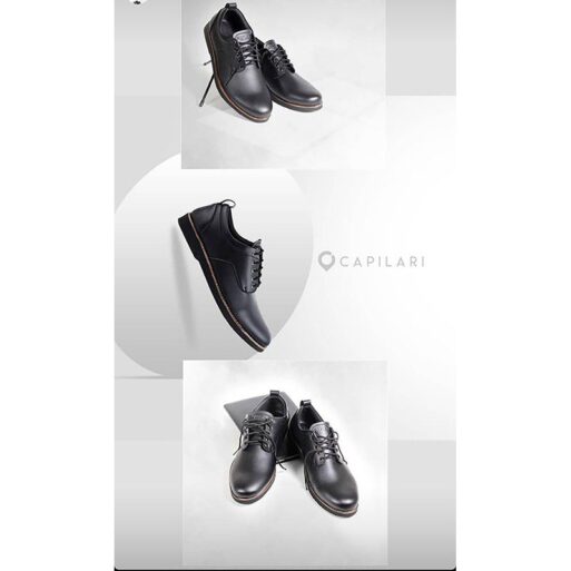 Capilari Sepatu Casual Formal Kulit Pria Original Black XCY 403