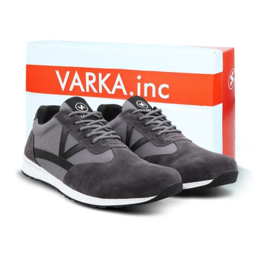 Sepatu Sneakers Pria V 4136 Brand Varka Sepatu Kets Kuliah Kerja Olahraga Hangout Warna Abu