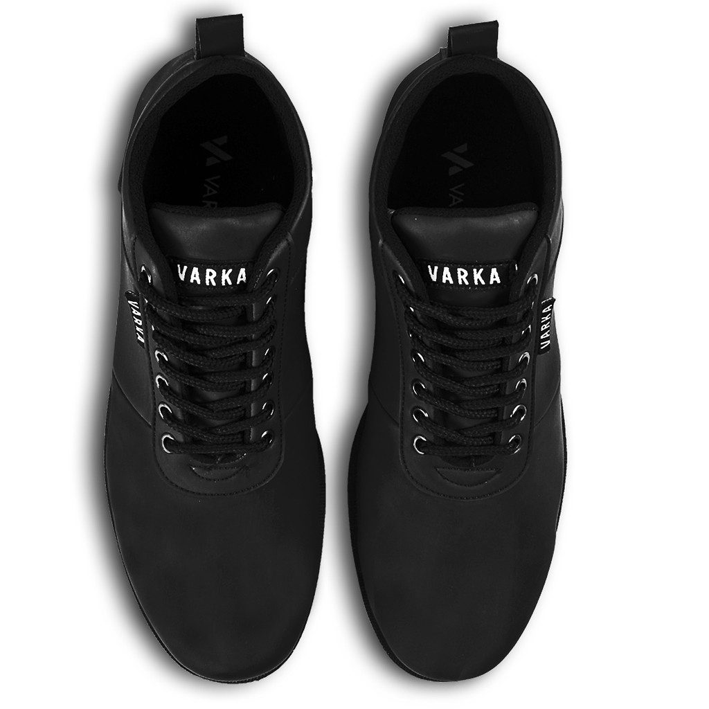 Sepatu Casual Pria Terbaru V 42812 Brand Varka Sepatu Boots Kulit Sintetis Kuliah Kerja Warna Hitam Sepatu Casual Pria Terbaru V 42812