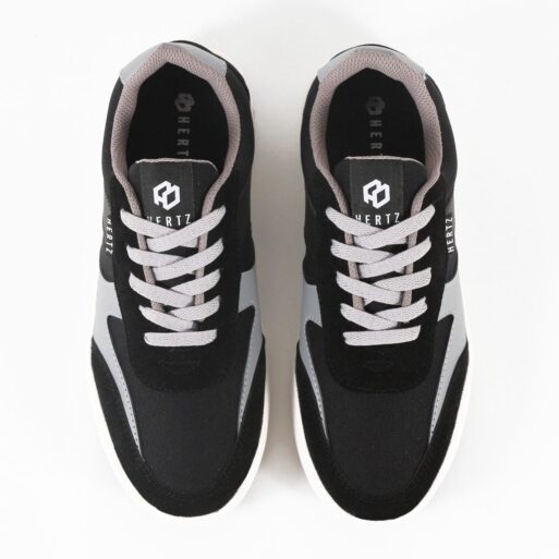 Sepatu Sneakers Pria Terbaru H 3565 Brand Hertz Sepatu Kets Kuliah Kerja Hangout Murah Berkualitas Warna Hitam