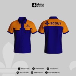 Kemeja Scout Kombinasi Orange Navy